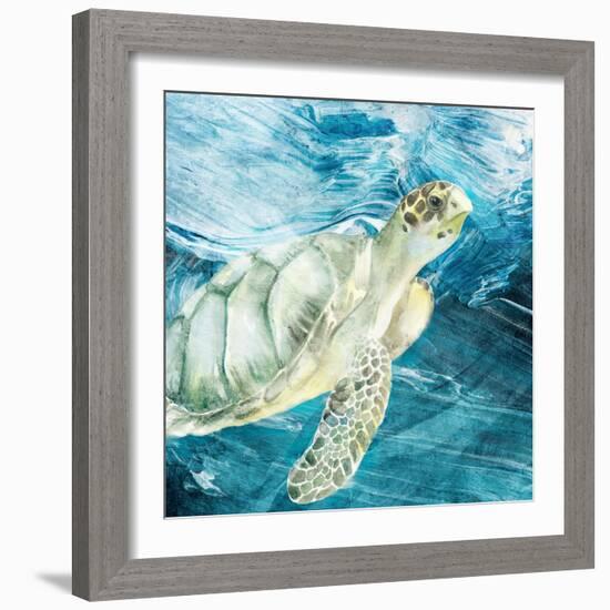 Sea Turtle Blues-Kimberly Allen-Framed Art Print