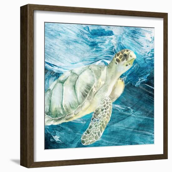 Sea Turtle Blues-Kimberly Allen-Framed Art Print