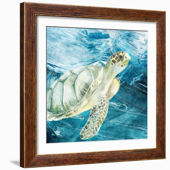 Sea Turtle Blues-Kimberly Allen-Framed Art Print