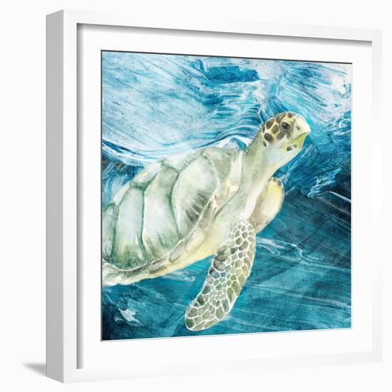 Sea Turtle Blues-Kimberly Allen-Framed Art Print