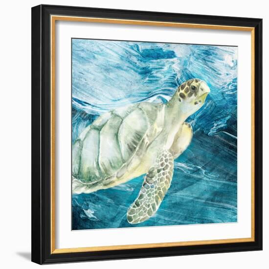 Sea Turtle Blues-Kimberly Allen-Framed Art Print