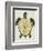 Sea Turtle in Black and Gold-Cat Coquillette-Framed Art Print