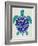 Sea Turtle in Blue and Gold-Cat Coquillette-Framed Art Print