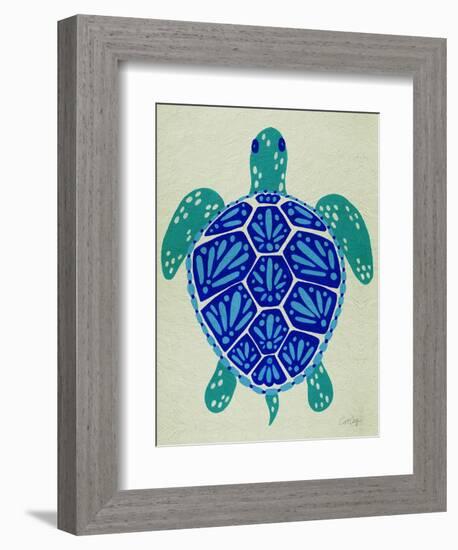 Sea Turtle in Blue– Cat Coquillette-Cat Coquillette-Framed Premium Giclee Print