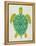 Sea Turtle in Lime-Cat Coquillette-Framed Stretched Canvas