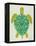 Sea Turtle in Lime-Cat Coquillette-Framed Stretched Canvas