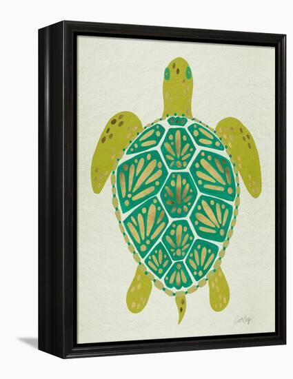 Sea Turtle in Lime-Cat Coquillette-Framed Stretched Canvas