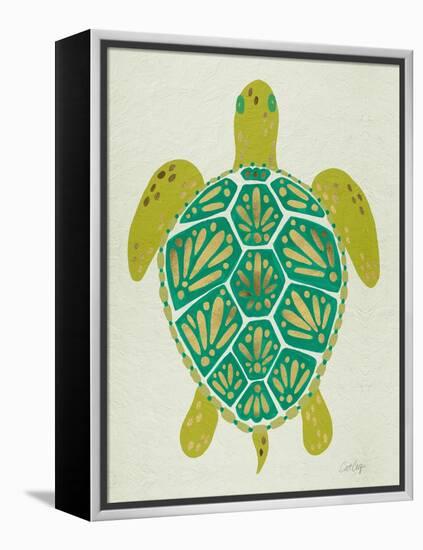 Sea Turtle in Lime-Cat Coquillette-Framed Stretched Canvas