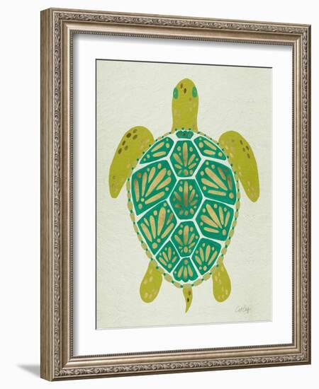 Sea Turtle in Lime-Cat Coquillette-Framed Art Print