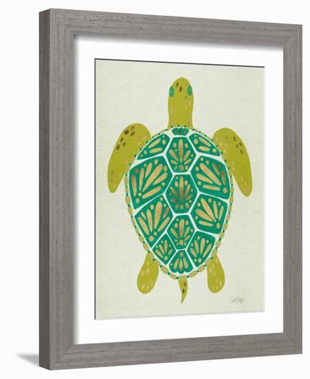 Sea Turtle in Lime-Cat Coquillette-Framed Art Print