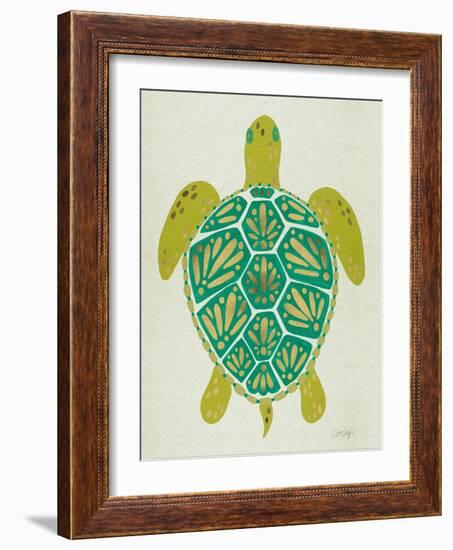 Sea Turtle in Lime-Cat Coquillette-Framed Art Print