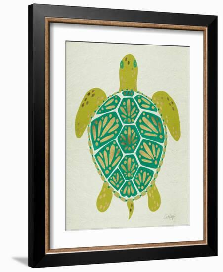 Sea Turtle in Lime-Cat Coquillette-Framed Art Print