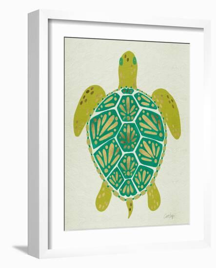 Sea Turtle in Lime-Cat Coquillette-Framed Art Print