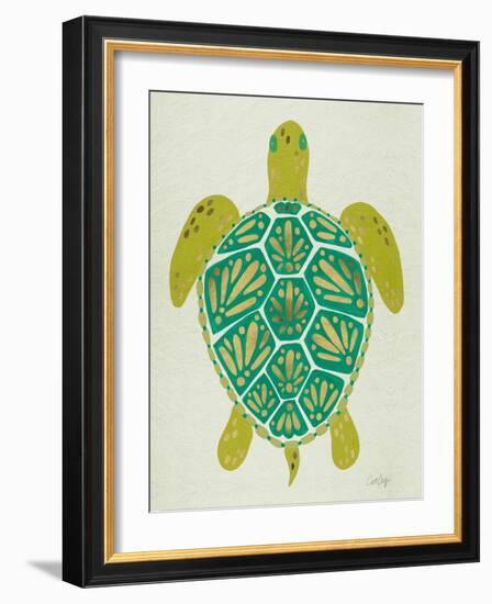 Sea Turtle in Lime-Cat Coquillette-Framed Art Print