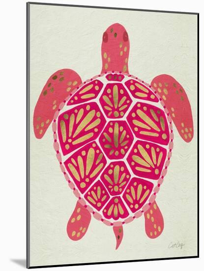 Sea Turtle in Pink and Gold-Cat Coquillette-Mounted Art Print