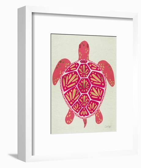 Sea Turtle in Pink and Gold-Cat Coquillette-Framed Art Print