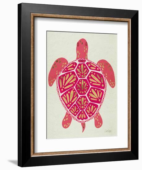 Sea Turtle in Pink and Gold-Cat Coquillette-Framed Art Print