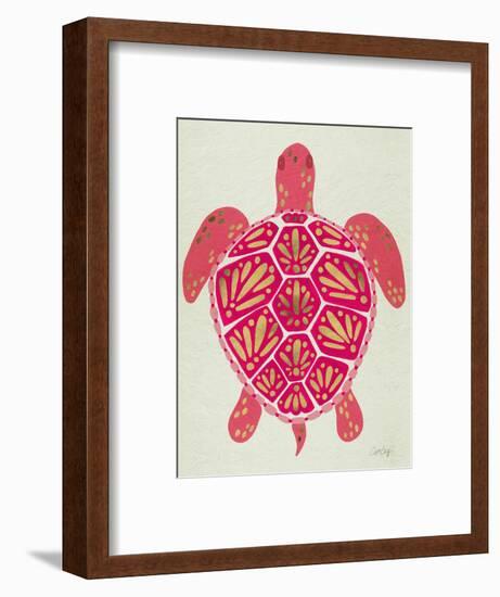 Sea Turtle in Pink and Gold-Cat Coquillette-Framed Art Print