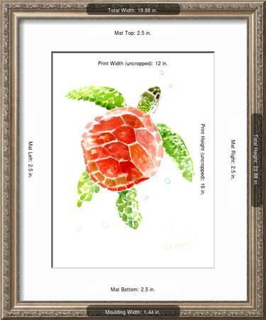 Sea Turtle Red Green Art Print Suren Nersisyan Art Com