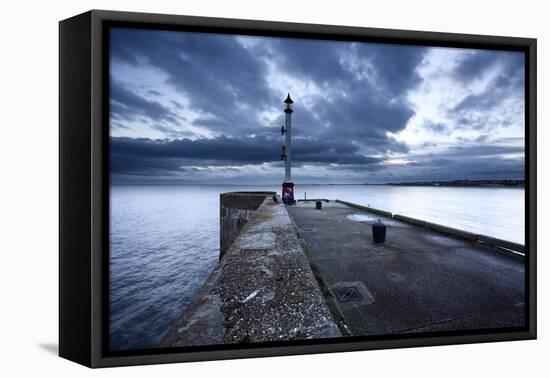 Sea Wall and Harbour Light at Bridlington, East Riding of Yorkshire, England, United Kingdom-Mark Sunderland-Framed Premier Image Canvas