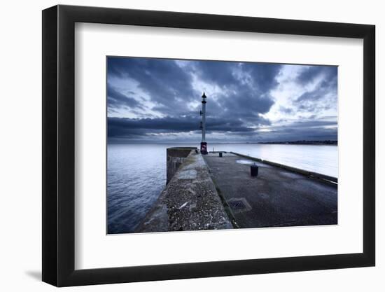 Sea Wall and Harbour Light at Bridlington, East Riding of Yorkshire, England, United Kingdom-Mark Sunderland-Framed Photographic Print