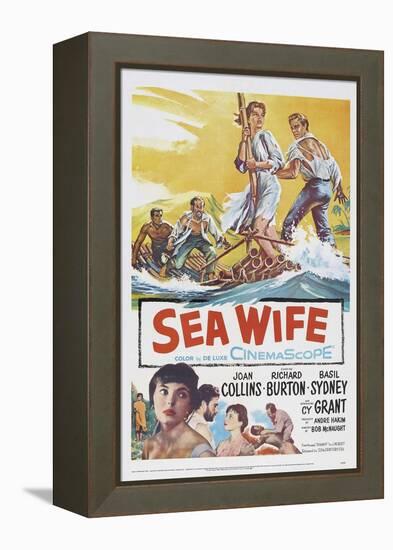 Sea Wife, Joan Collins, (Bottom Left), Richard Burton, (Second from Bottom Left), 1957-null-Framed Stretched Canvas