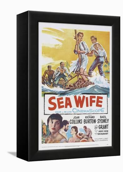 Sea Wife, Joan Collins, (Bottom Left), Richard Burton, (Second from Bottom Left), 1957-null-Framed Stretched Canvas