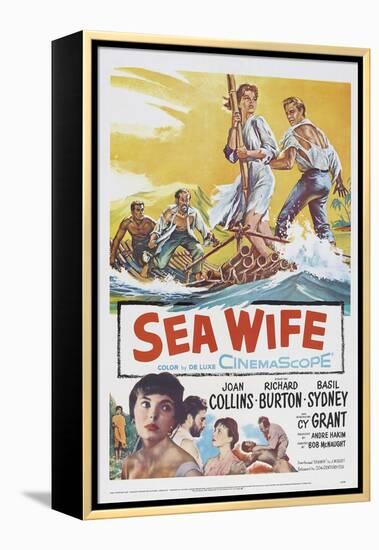Sea Wife, Joan Collins, (Bottom Left), Richard Burton, (Second from Bottom Left), 1957-null-Framed Stretched Canvas