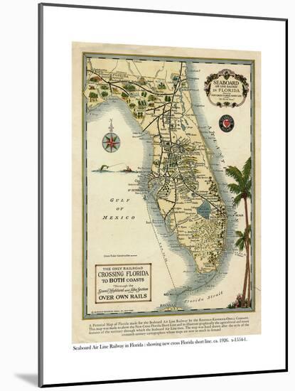 Seaboard Airline Railway in Florida Showing the New Cross Florida Short Line, C.1926-null-Mounted Giclee Print