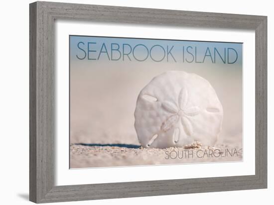 Seabrook Island, South Carolina - Sand Dollar and Beach-Lantern Press-Framed Art Print