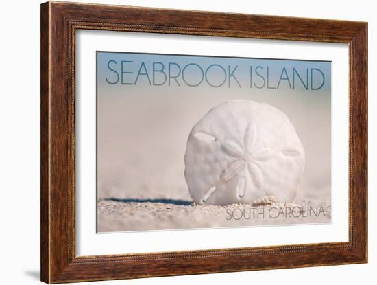 Seabrook Island, South Carolina - Sand Dollar and Beach-Lantern Press-Framed Art Print