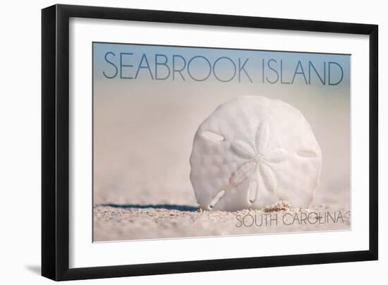 Seabrook Island, South Carolina - Sand Dollar and Beach-Lantern Press-Framed Art Print