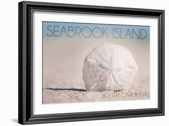 Seabrook Island, South Carolina - Sand Dollar and Beach-Lantern Press-Framed Art Print