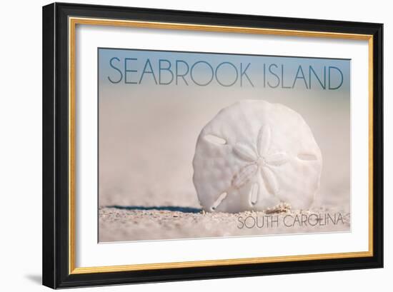 Seabrook Island, South Carolina - Sand Dollar and Beach-Lantern Press-Framed Art Print