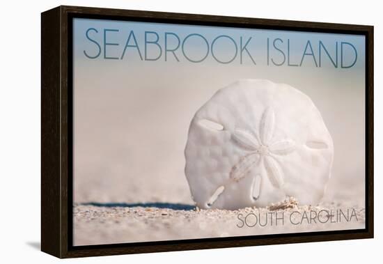 Seabrook Island, South Carolina - Sand Dollar and Beach-Lantern Press-Framed Stretched Canvas