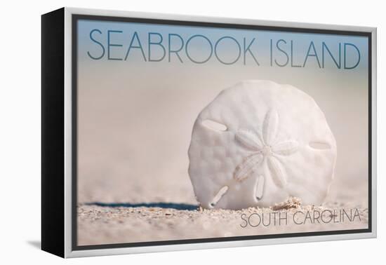 Seabrook Island, South Carolina - Sand Dollar and Beach-Lantern Press-Framed Stretched Canvas