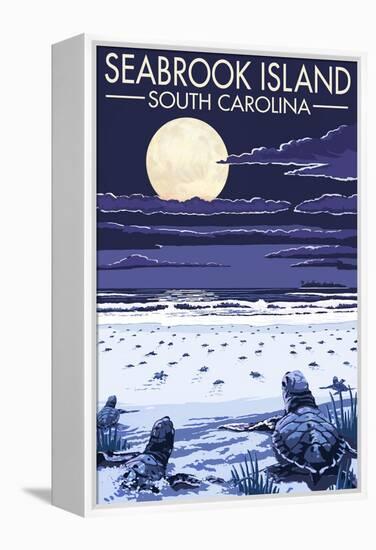 Seabrook Island, South Carolina - Sea Turtles Hatching-Lantern Press-Framed Stretched Canvas