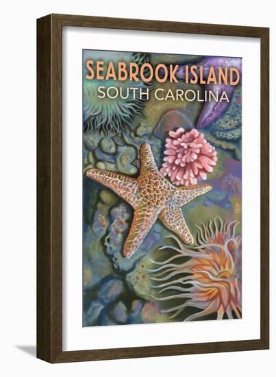Seabrook Island, South Carolina - Tidepool-Lantern Press-Framed Art Print