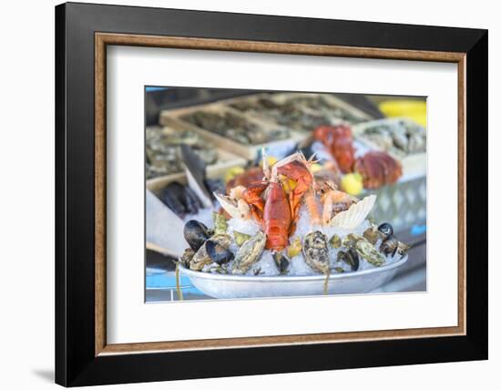 Seafood in outdoor market, Nice, Cote d'Azur, France-Jim Engelbrecht-Framed Photographic Print