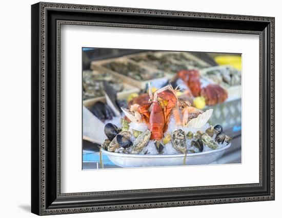 Seafood in outdoor market, Nice, Cote d'Azur, France-Jim Engelbrecht-Framed Photographic Print