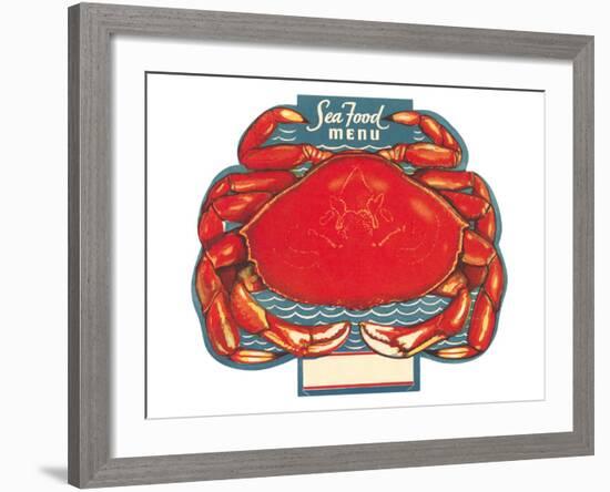 Seafood Menu, Crab-null-Framed Art Print