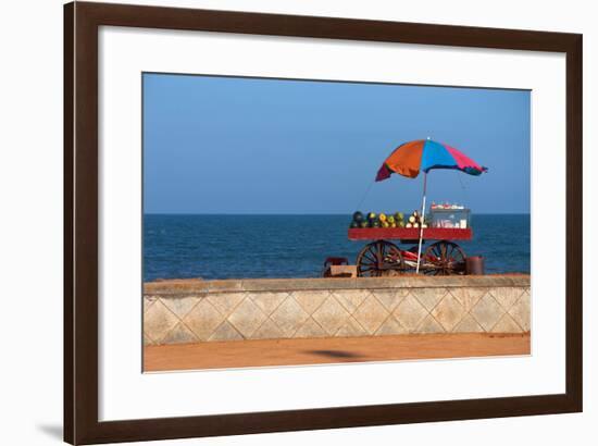 Seafront View of Vendor's Cart with Fruits-Polryaz-Framed Photographic Print