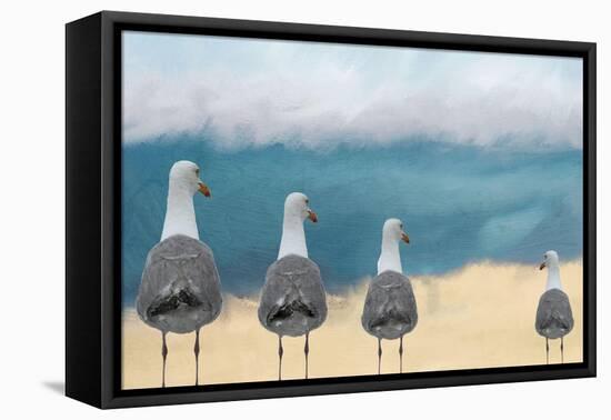 Seagulls at the Beach-Kimberly Allen-Framed Stretched Canvas