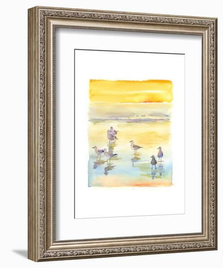 Seagulls on Beach, 2014-John Keeling-Framed Giclee Print