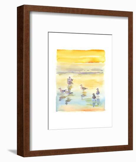 Seagulls on Beach, 2014-John Keeling-Framed Giclee Print