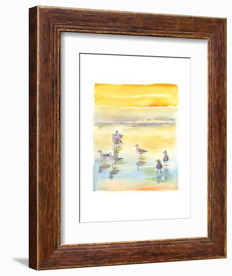 Seagulls on Beach, 2014-John Keeling-Framed Giclee Print