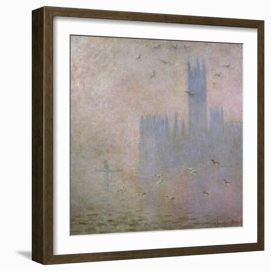 Seagulls, the Thames in London, the Houses of Parliament, 1903-1904-Claude Monet-Framed Giclee Print