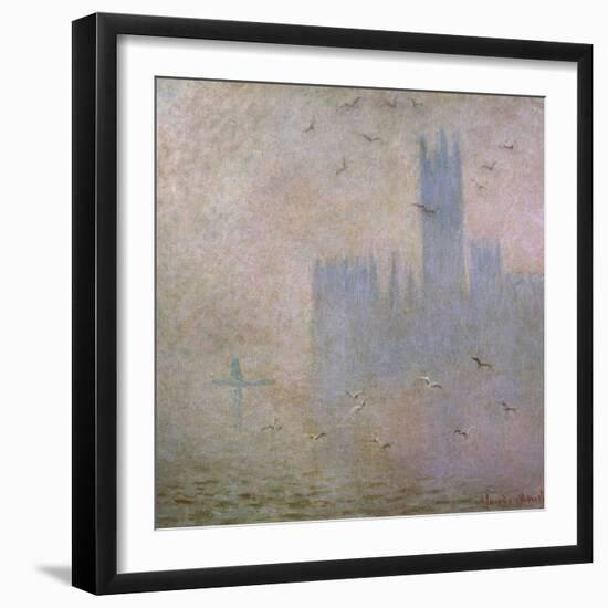 Seagulls, the Thames in London, the Houses of Parliament, 1903-1904-Claude Monet-Framed Giclee Print