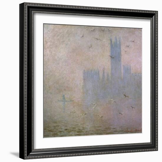 Seagulls, the Thames in London, the Houses of Parliament, 1903-1904-Claude Monet-Framed Giclee Print