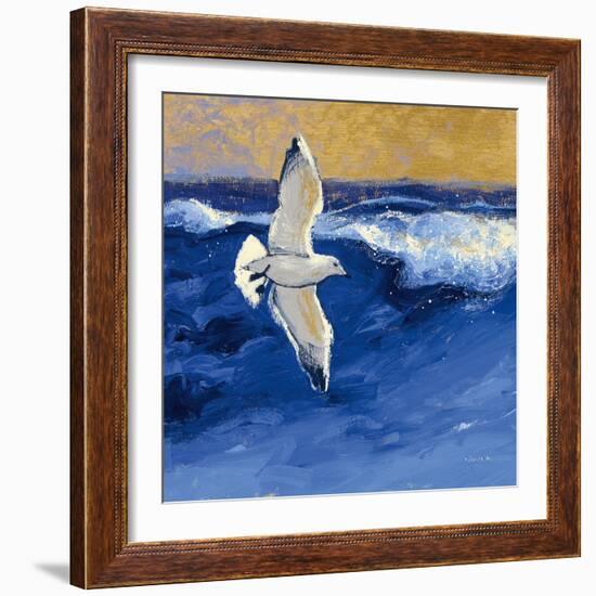 Seagulls with Gold Sky II-Shirley Novak-Framed Art Print